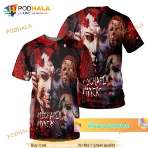 3D Michael Myers Hoodie Halloween Michael Myers Shirt 3D Horror Movie Zip Hoodie 2
