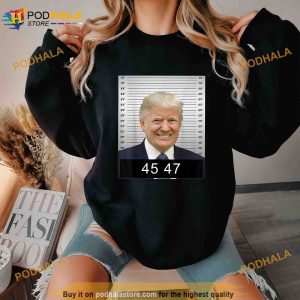 4547 Trump President 45 and 47 Trump Mugshot Political Shirt 2