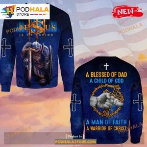 A Blessed Of Dad A Child Of God Jesus Funny Sweatshirt 3D Hoodie 2