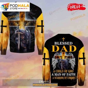 A Blessed Of Dad A Man Of Faith A Warrior Of Christ Jesus Sweatshirt 3D Hoodie 3
