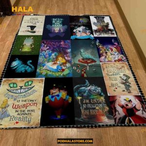 Alice In Wonderland Fleece Blanket , Movies Lovers Blanket, Christmas Fleece Blanket