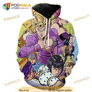 All Golden Wind Character Jojo's Bizarre Adventure Clothing Aop 3D Hoodie