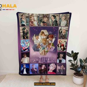All Members BTS Fleece Blanket, BTS Photo Collage Blanket