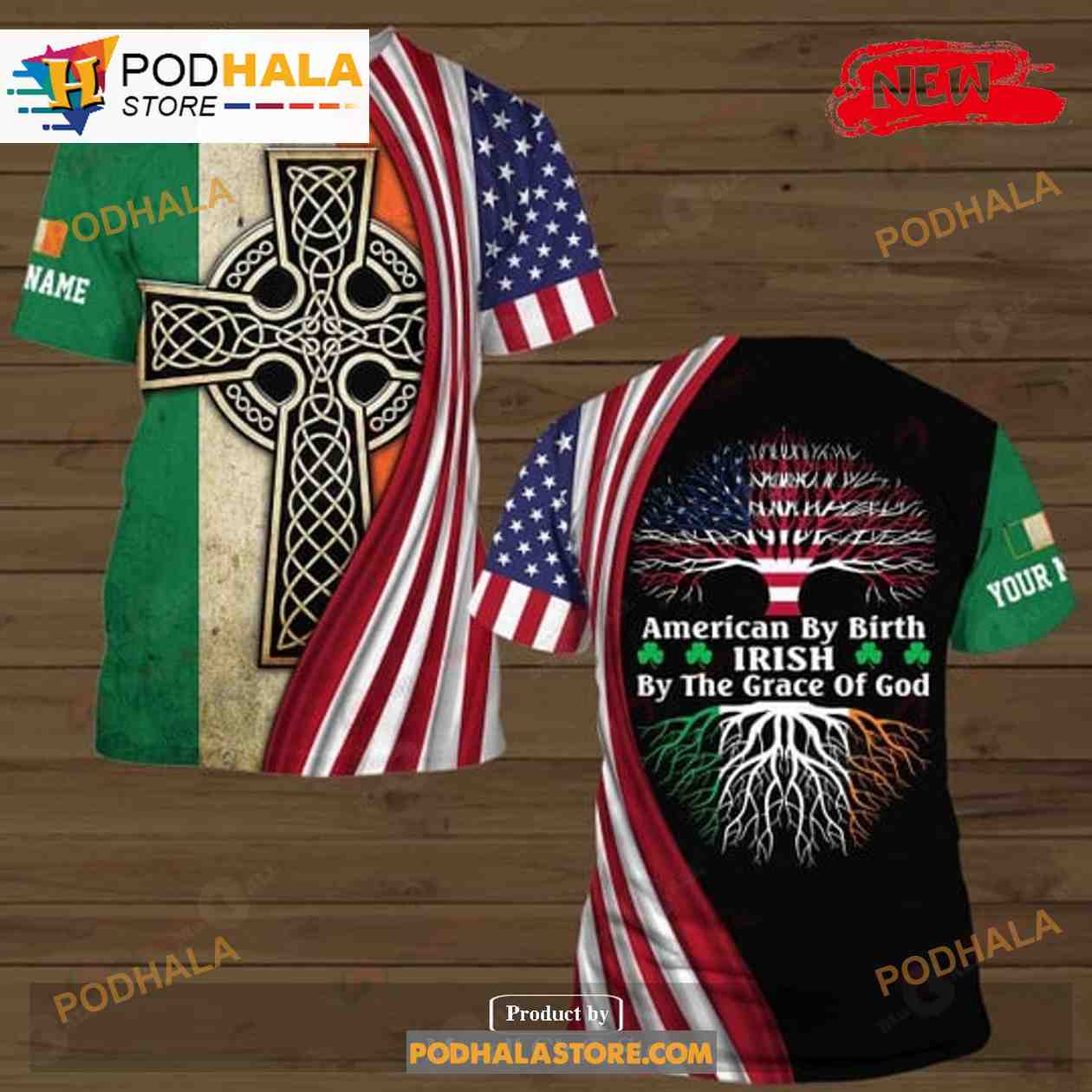 American By Birth Irish By The Grace Of God Jesus Sweatshirt 3D Hoodie American By Birth Irish By The Grace Of God Jesus Sweatshirt 3D Hoodie