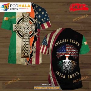 American Grown Irish Roots Jesus Over Printed Sweatshirt 3D Hoodie 3