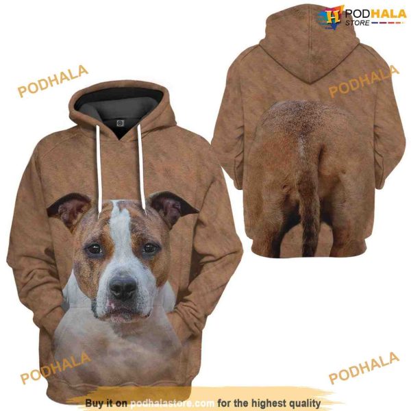 American Staffordshire Terrier Dog All Over Printed 3D Hoodie Sweatshirt