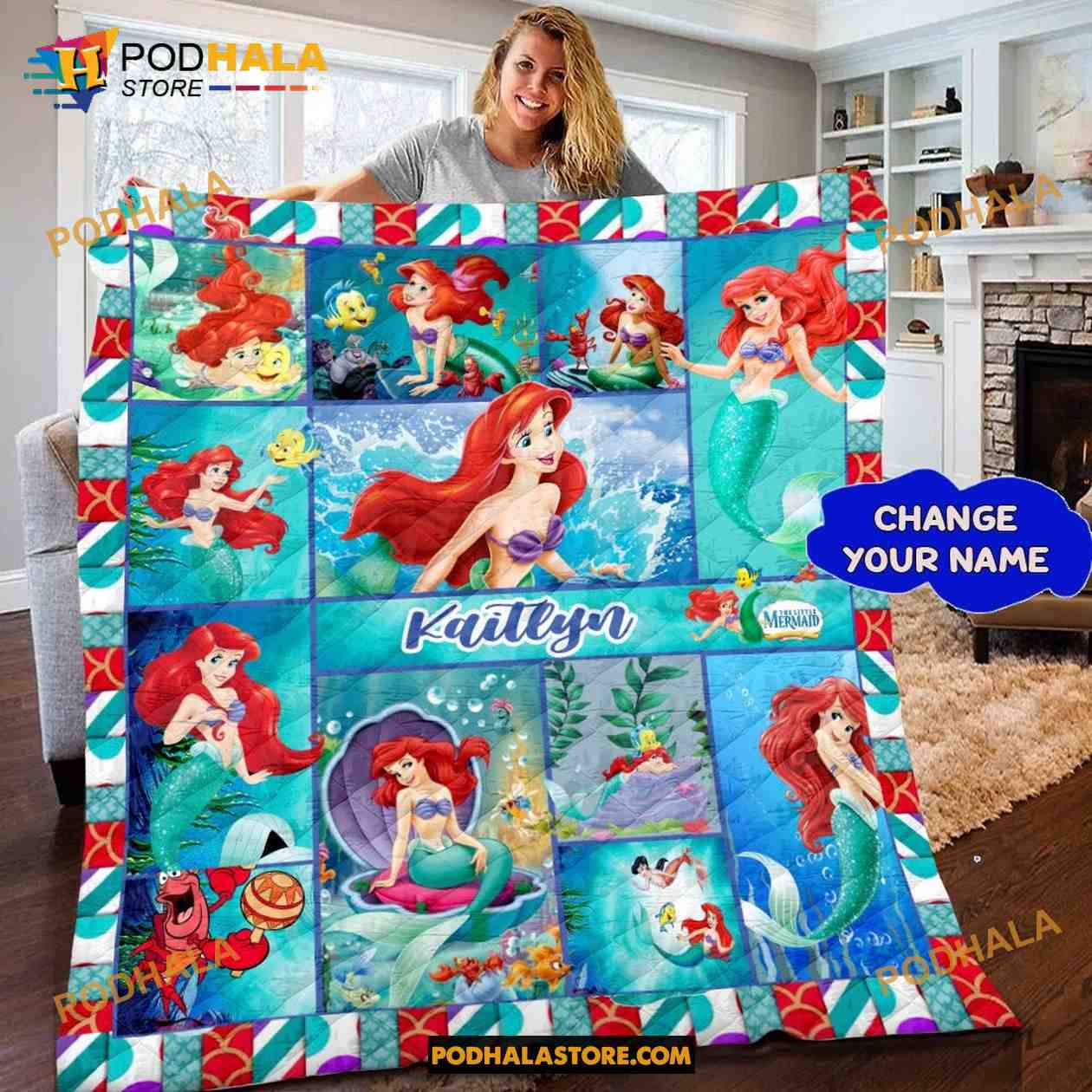 Ariel Disney Princess Fleece Blanket Ariel The Little Mermaid