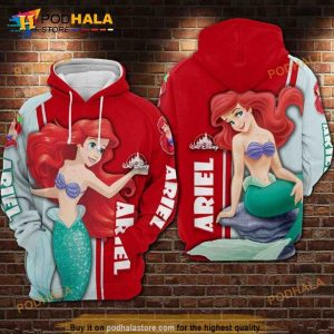 Ariel - The Little Mermaid Disney Over Print 3D Hoodie