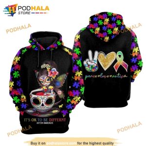 Autism Awareness - It Is Ok To Be Different 3D Hoodie