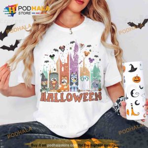 BIuey Rad Disney Castle Halloween Shirt, Halloween Gift For Family