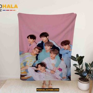 BTS Pink Photoshoot Blanket - BTS Kpop Blanket