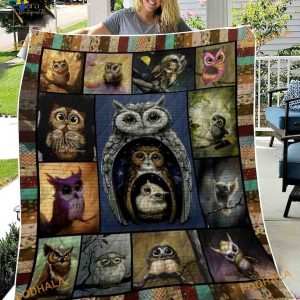 Baby Owl On The Tree Fleece Blanket