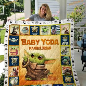 Baby Yoda Mandalorian Star Wars Quilt, Star Wars Fleece Blanket For Fans