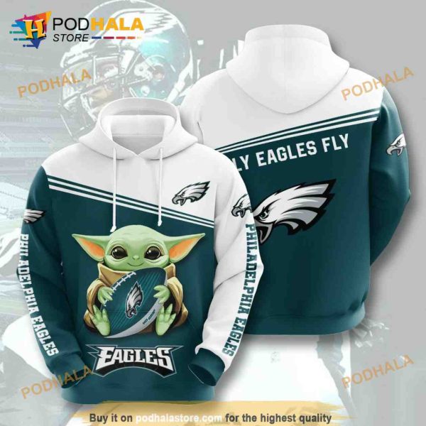 Baby Yoda Philadelphia Eagles 3D Hoodie Sweatshirt Shirt