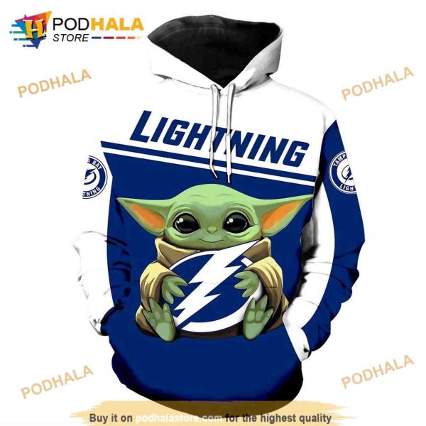 Baby Yoda Tampa Bay Lightning 3D Hoodie Sweatshirt Shirt