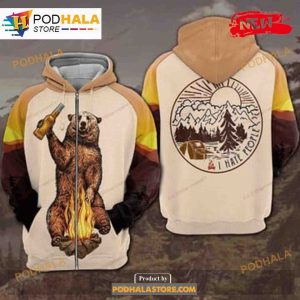 Bear Camping Make A Fire Camping Shirt Sweatshirt 3D Hoodie 2