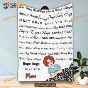 Bear Hugs Warm Hugs, Personalized Mother's Day Mother Blanket