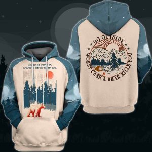 Bear Into Forest Kills You Camping 3D Hoodie Sweatshirt