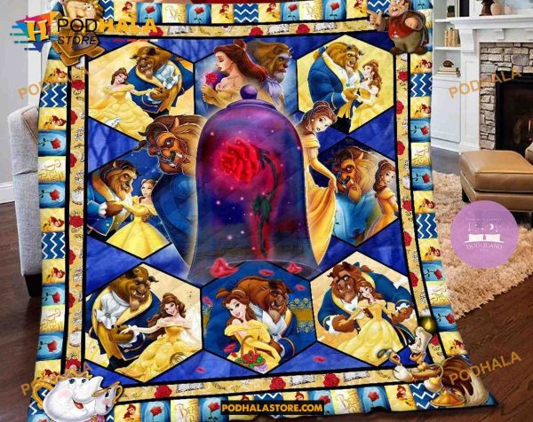 Beauty and the Beast Disney Quilt, Beauty and the Beast Disney Blanket