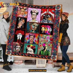 Best Gift Beautiful Frida Kahlo Fleece Blanket, Frida Kahlo Blanket