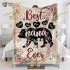 Best Nana Ever - Personalized Christmas Mother Bear Fleece Blanket