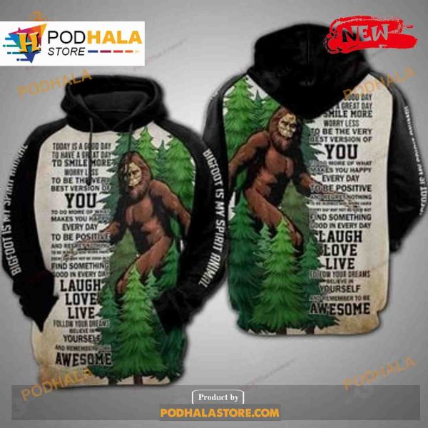 Bigfoot Green Forest Version Camping Sweatshirt 3D Hoodie