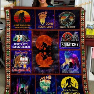 Bigfoot Sasquatch Lover Best Gift Idea Fleece Blanket, Quilt