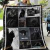 Black Cat Fleece Blanket, I Love Cats Quilt For Women Men