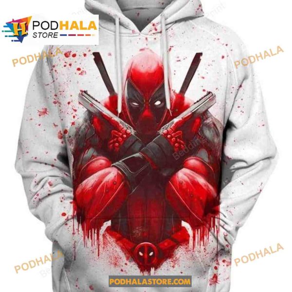 Blood Paint DeadPool Funny Sweatshirt 3D Hoodie