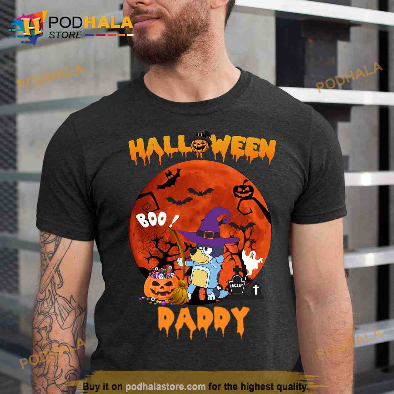 Bluey Halloween Bluey And Pumpkin T-Shirt