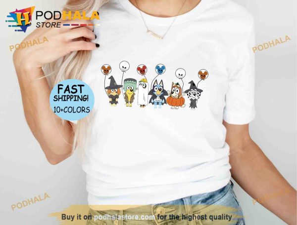 Bluey Halloween Shirt, Halloween Family Shirt, Halloween Horror Balloons Tee