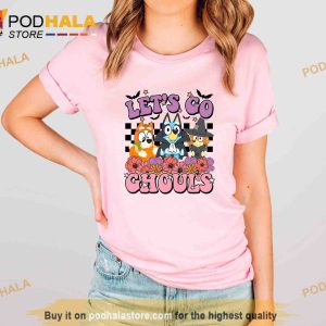 Bluey Let Go Ghouls Halloween Shirt Checkerboard Bluey And Friend Halloween Tee 2