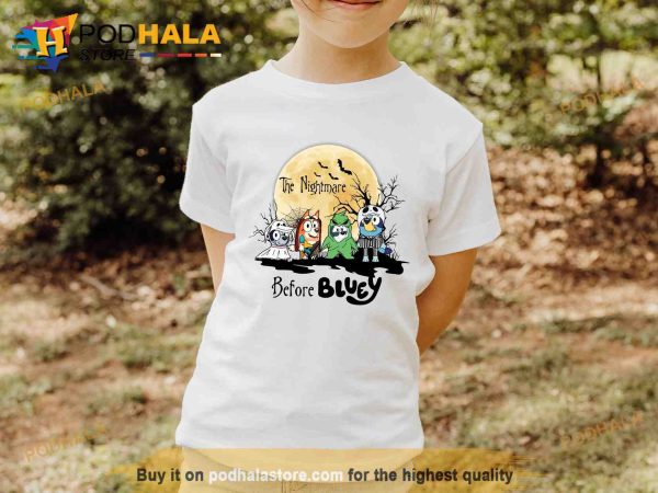 Bluey The Nightmare Before Halloween Costume Shirt, Bluey And Friends Horror Halloween