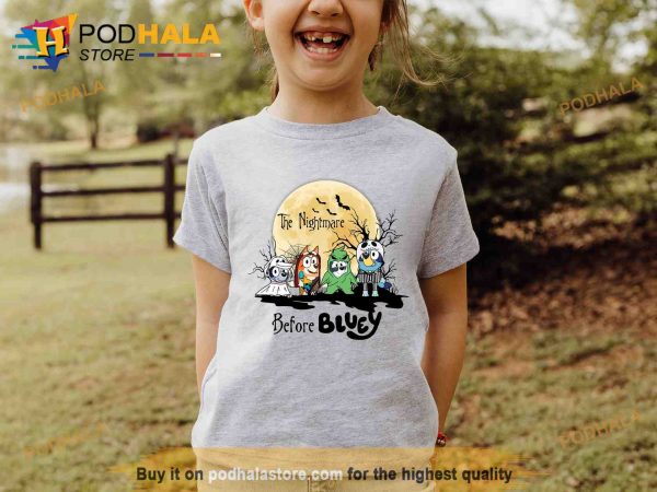 Bluey The Nightmare Before Halloween Costume Shirt, Bluey And Friends Horror Halloween