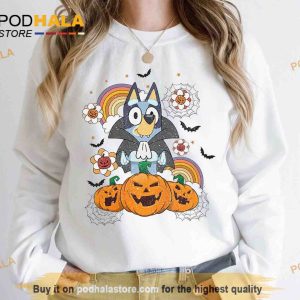 Bluey and Pumpkin Halloween Sweatshirt, Trick or Treat Shirt, Bluey Halloween Costume