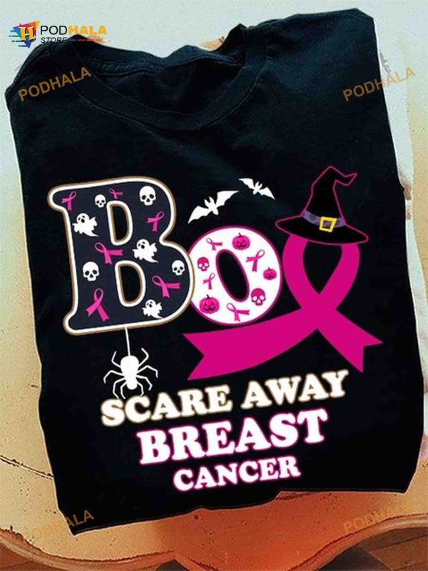 Boo Scare Away Breast Cancer Halloween Shirt