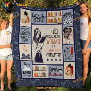 Book A Well Read Woman Is Dangerous Creature Fleece Blanket