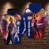 Captain Marvel Avengers, Marvel Over Print 3D Hoodie Sweatshirt