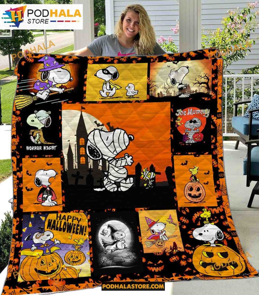 Cartoon Character Mummy Snoopy Halloween, Blanket, Snoopy Quilt