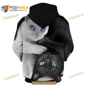 Cats Black White 3D Printing Limited Edition 3D Hoodie Sweatshirt Shirt 2