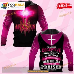 Charm Is Deceptive And Beauty Jesus Over Printed Sweatshirt 3D Hoodie 1