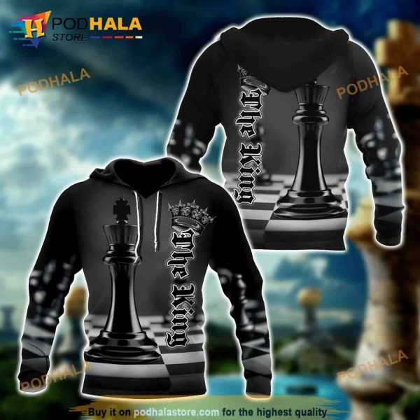 Chess Lovers Black King Unisex Shirts 3D Hoodie Sweatshirt