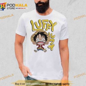 Chibi Luffy With Bubble Name And Kanji Shirt