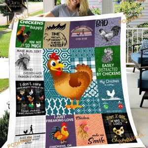 Chicken Make Me Happy You Not So Much Funny Fleece Blanket For Chicken Lovers