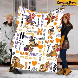 Chip n Dale Halloween Disney Fleece Blanket, Halloween Blanket