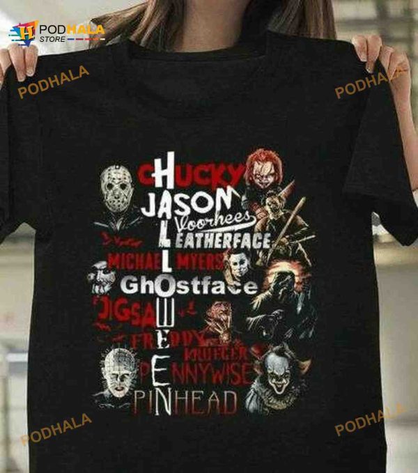 Chucky Jason Woorhees Leatherface Michael Myers Ghostface Halloween Costume Shirt