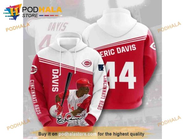 Cincinnati Reds Eric Davis 44 3D Hoodie Sweatshirt