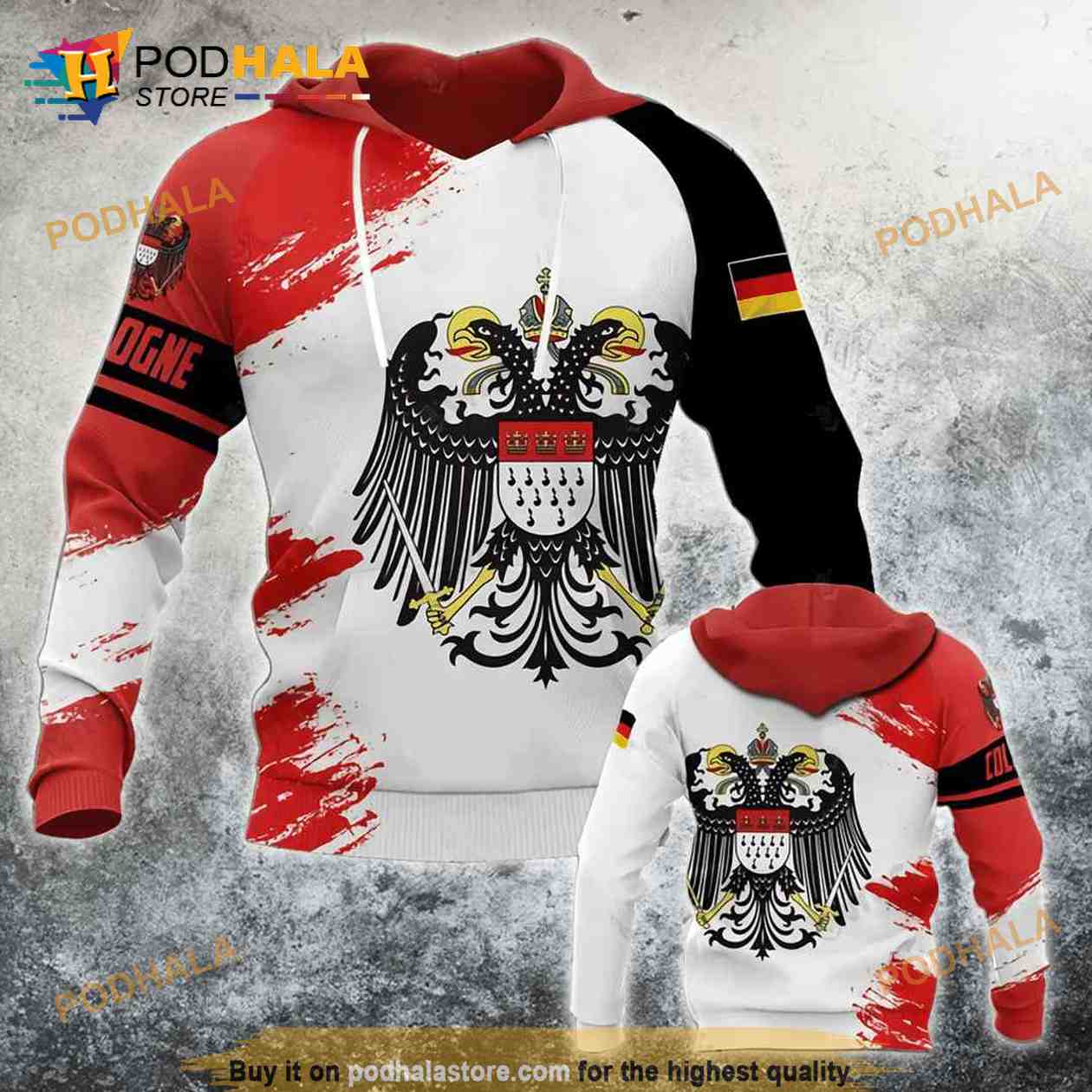 Cologne Army All Over Printed 3D Hoodie Cologne Army All Over Printed 3D Hoodie