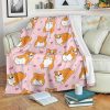 Corgi Dog Owner Dad Mom Dog Fleece Blankets