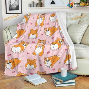 Corgi Dog Owner Dad Mom Dog Fleece Blankets